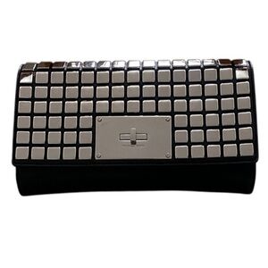 Michael Kors Natalia tile leather studded clutch